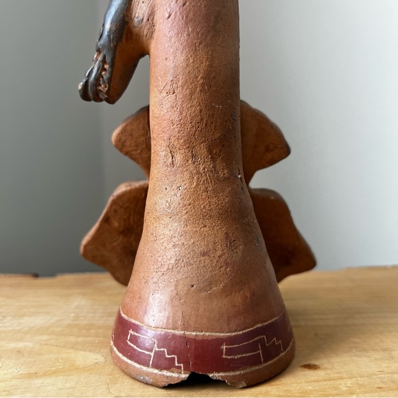 Vintage | Other | Aztec Clay Instrument With Ornate Design Faces And ...